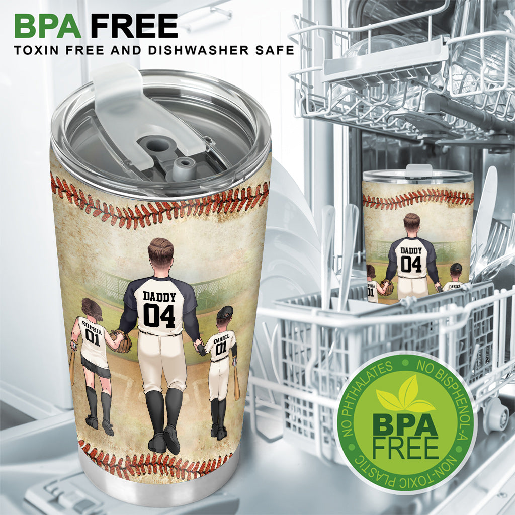 Thank You Dad My Biggest Fan - Personalized Baseball Tumbler