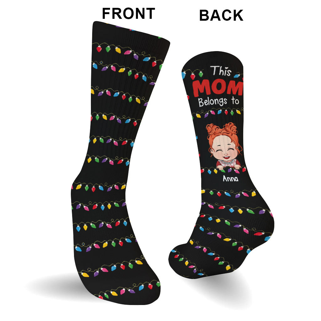 This Mom/ Grandma Belongs To - Gift for grandma, mom - Personalized Socks