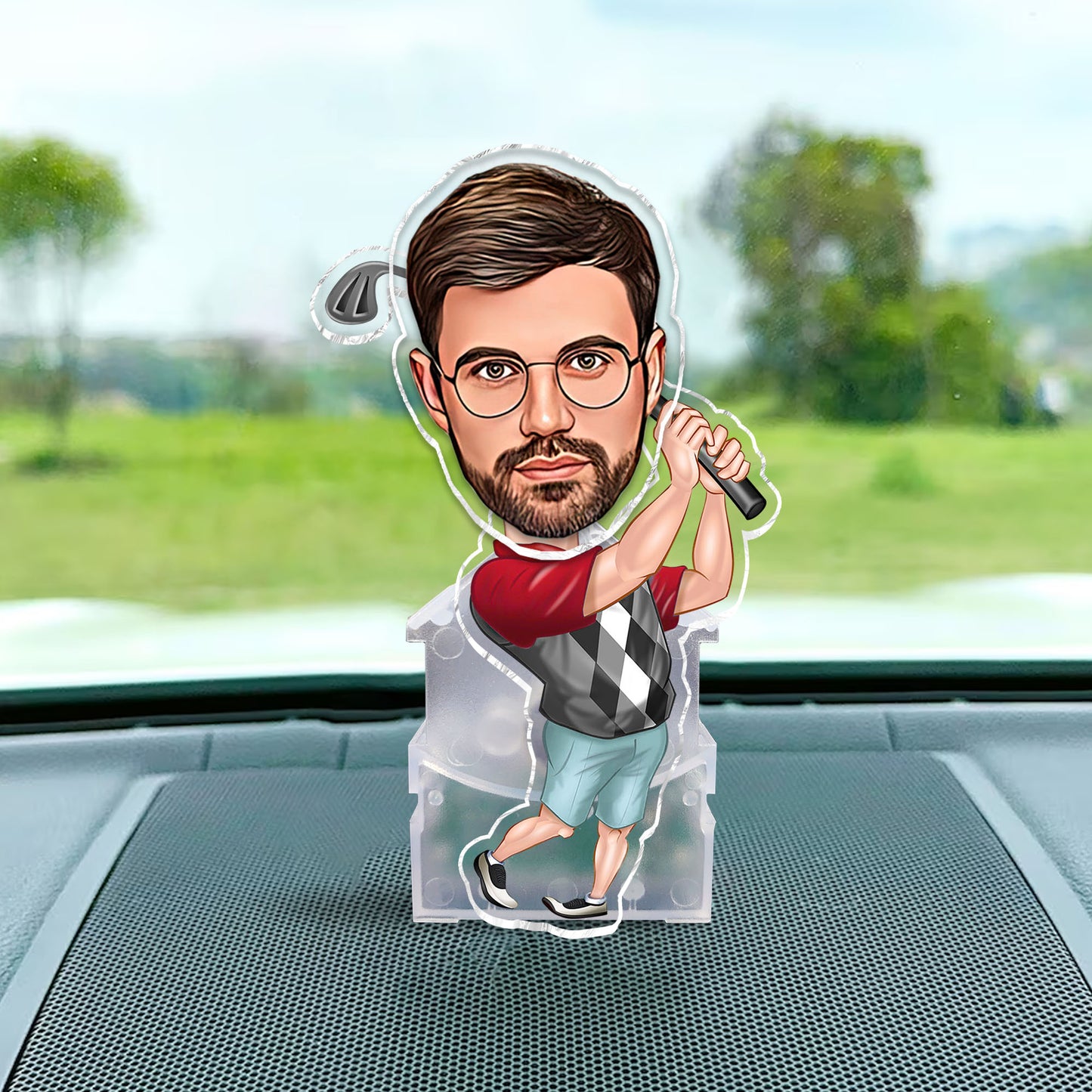 Lustige Fotofigur – Personalisierter Golf-Wackelkopf