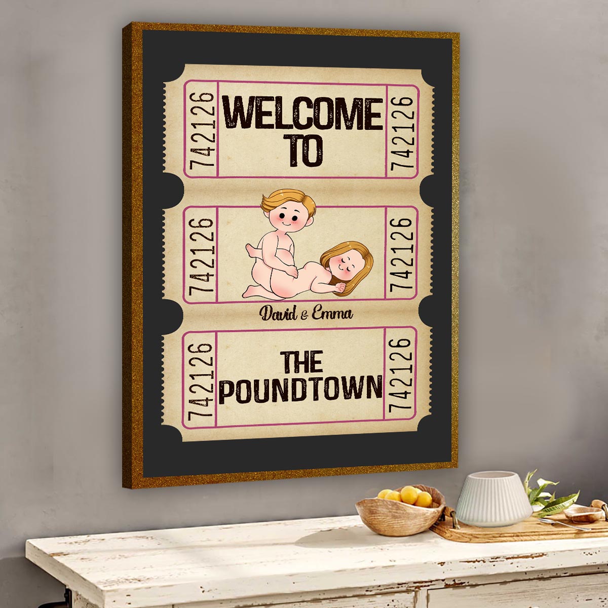 Welcome To The Poundtown Inappropriate Adult - Personalized Couple Canvas And Poster