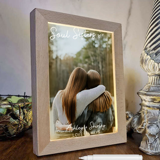Besties Love Always - Personalized Bestie Light Photo Frame