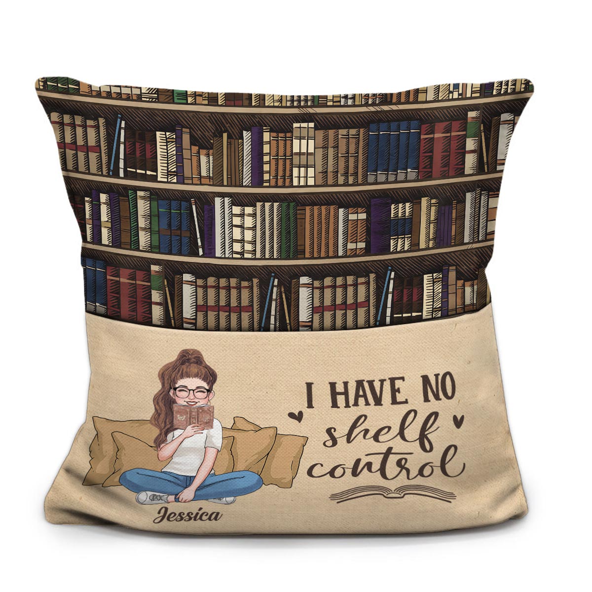 I Have No Shelf Control - Personalized Book Pocket Pillow