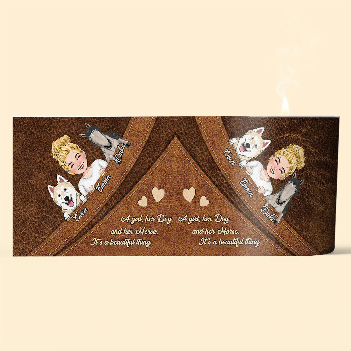 What A Beautiful Thing - Personalized Horse Candle With Wooden Lid