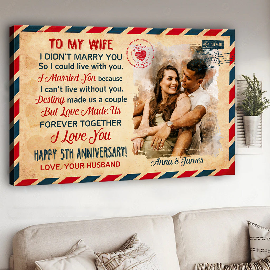 Happy Anniversary - Personalized Husband And Wife Canvas And Poster