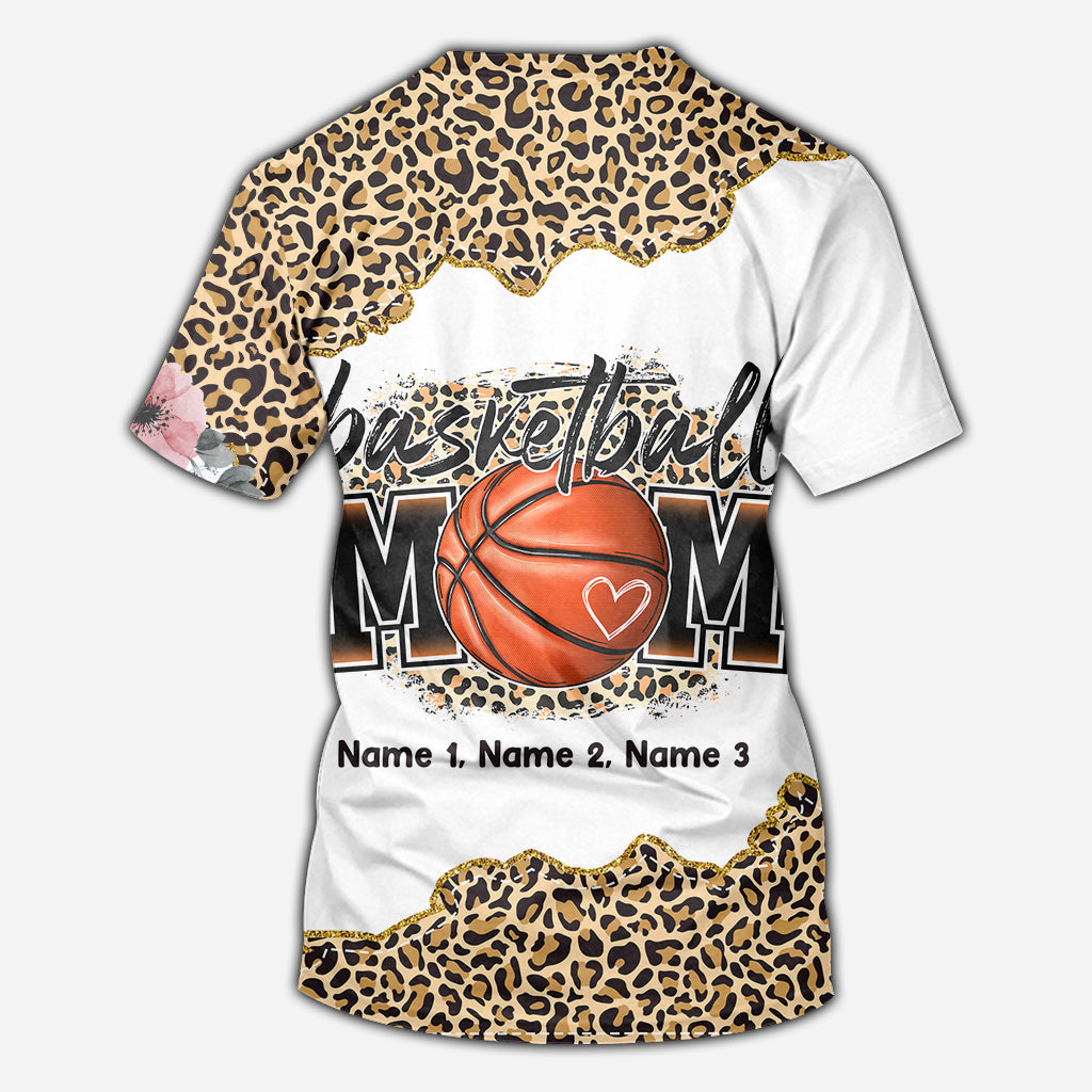 Maman basketteuse léopard - T-shirt de basket personnalisé intégral