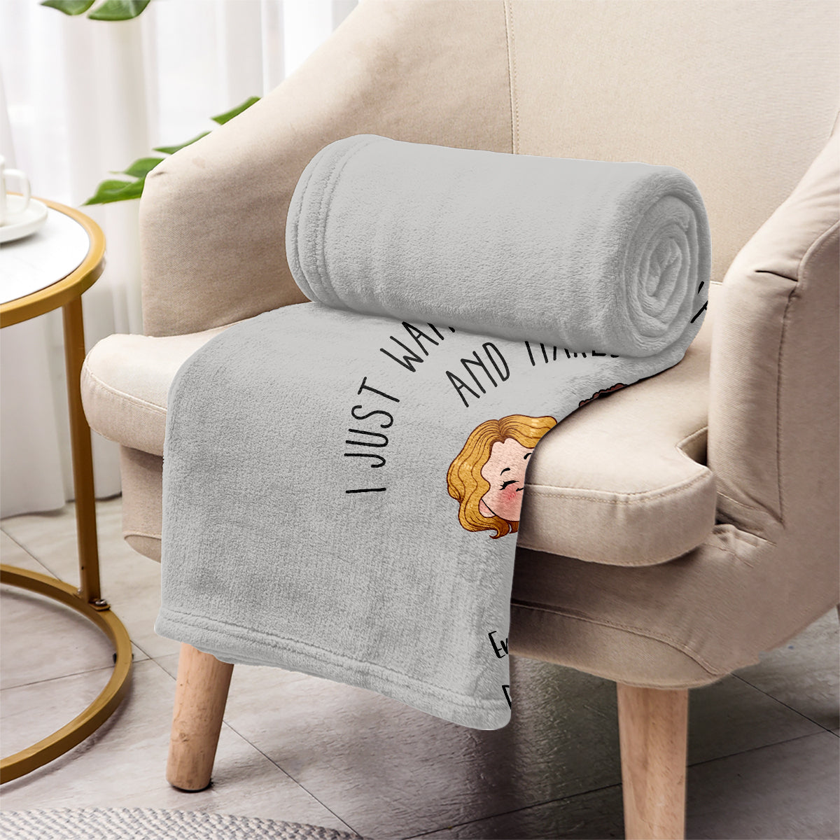 I Just Want You To Be Happy And Naked But Mainly Happy - Personalized Couple Blanket