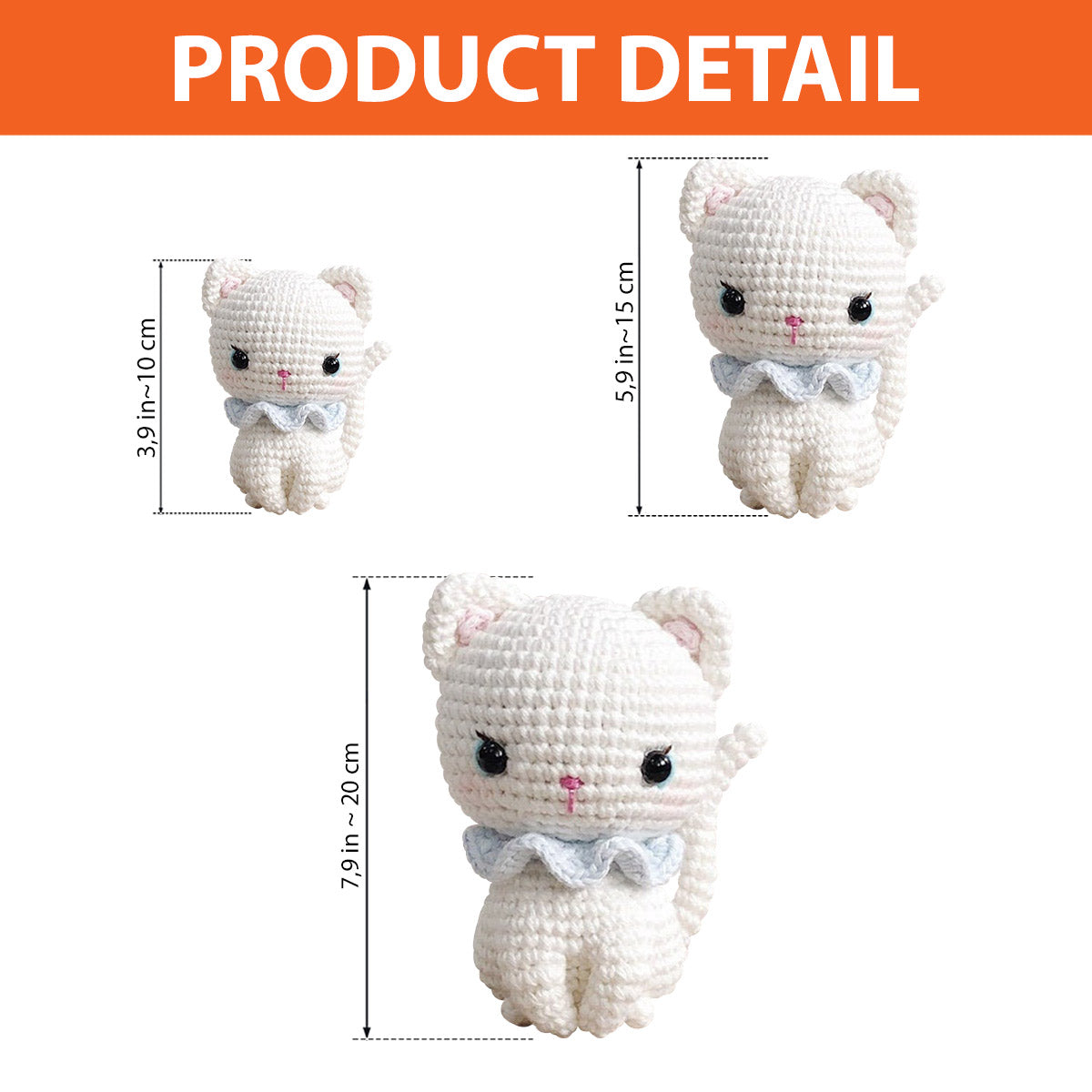 Crochet Cat Amigurumi - Gift for cat lovers - Personalized Hand Knitted Doll