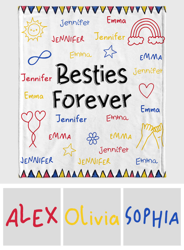 Besties Forever - Gift for friend - Personalized Blanket