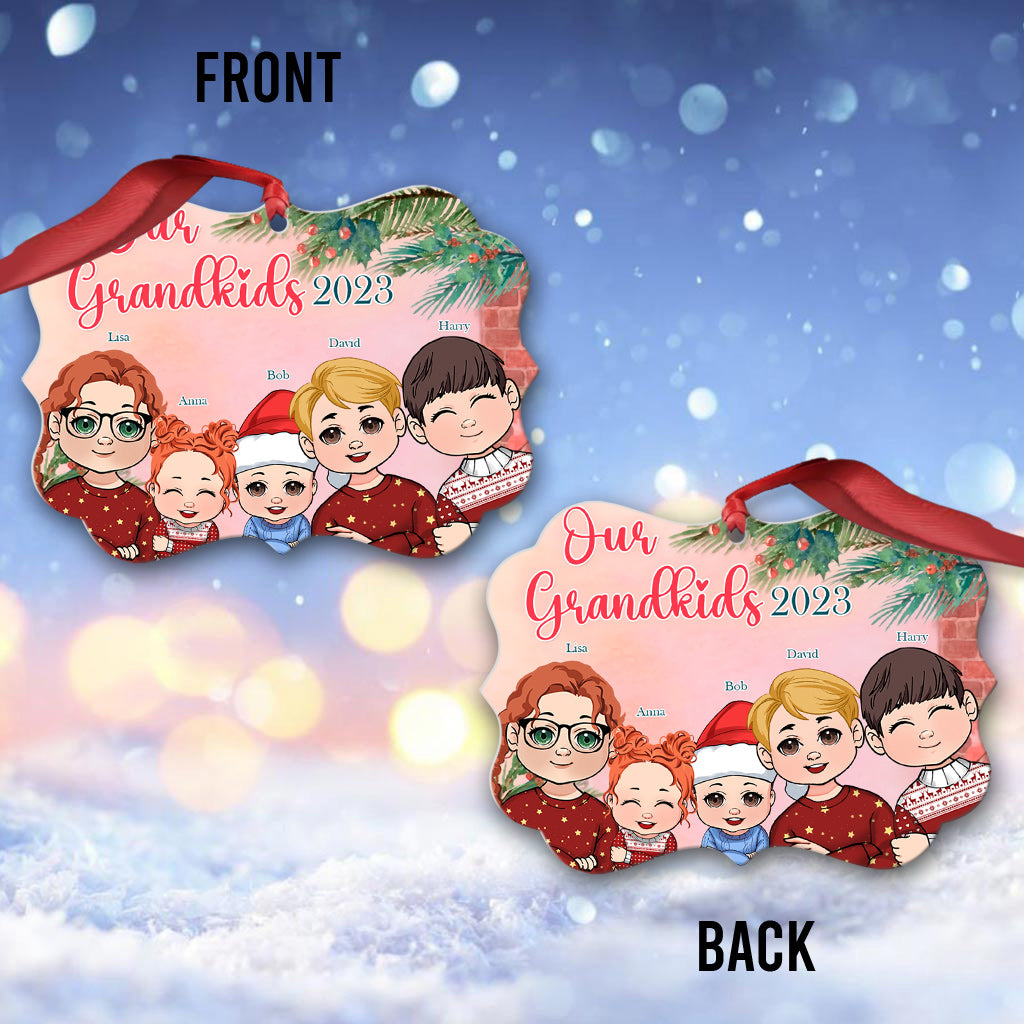 Mes petits-enfants 2023 - Ornement en aluminium personnalisé pour grand-mère