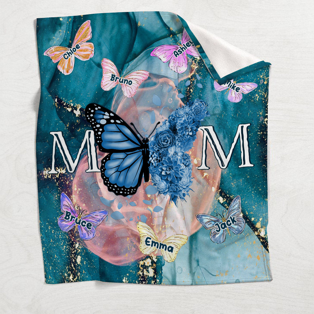 Butterfly Mom - Personalized Mother Blanket