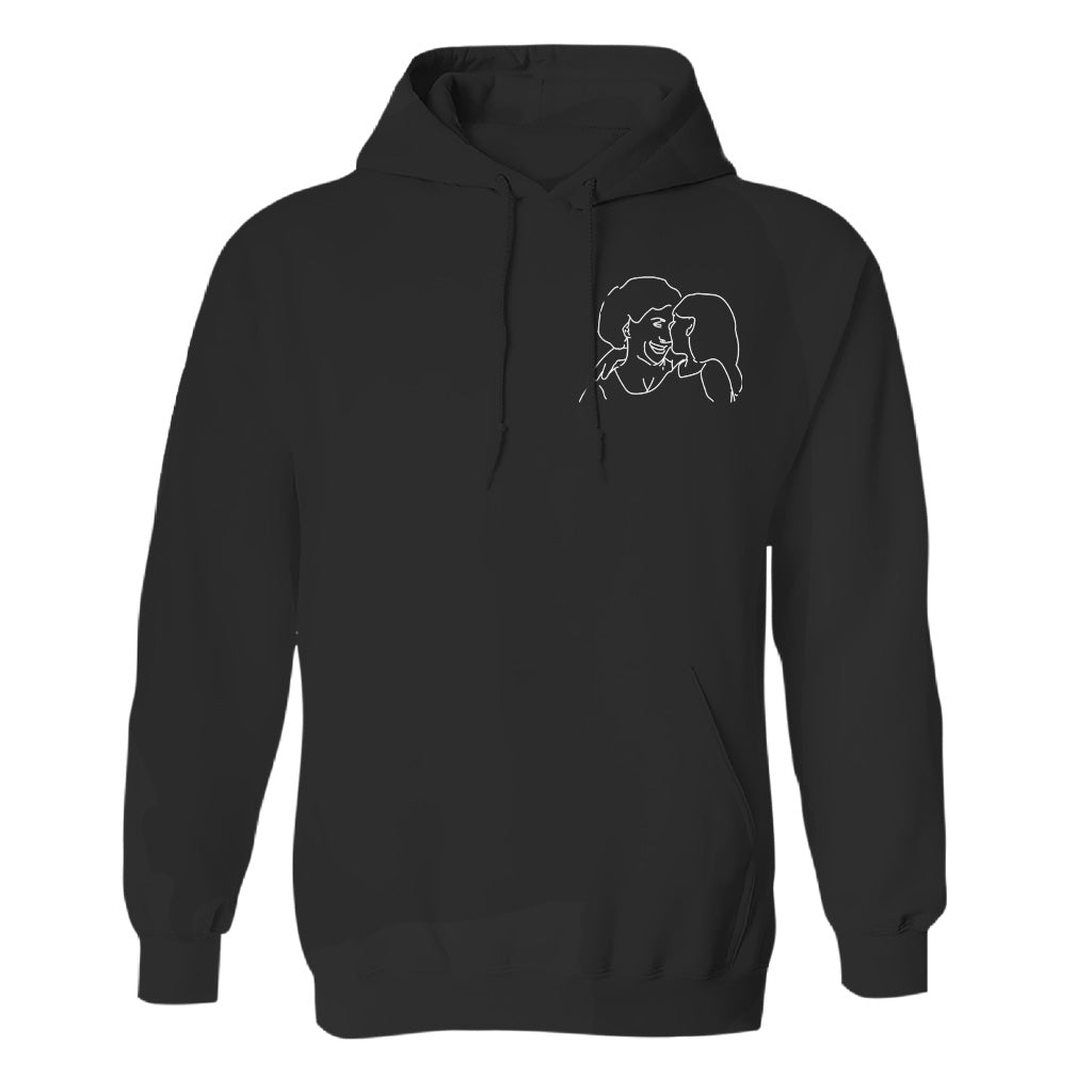 Individuelle Linienzeichnung – Personalisierter bestickter Oma-Hoodie