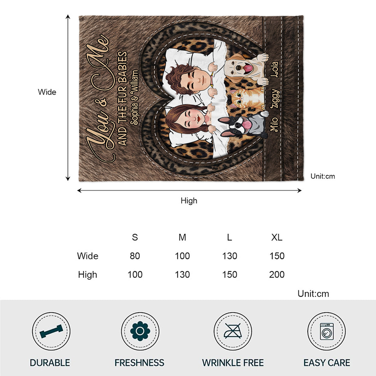 You & Me And The Fur Baby - gift for girlfriend - Personalized Blanket