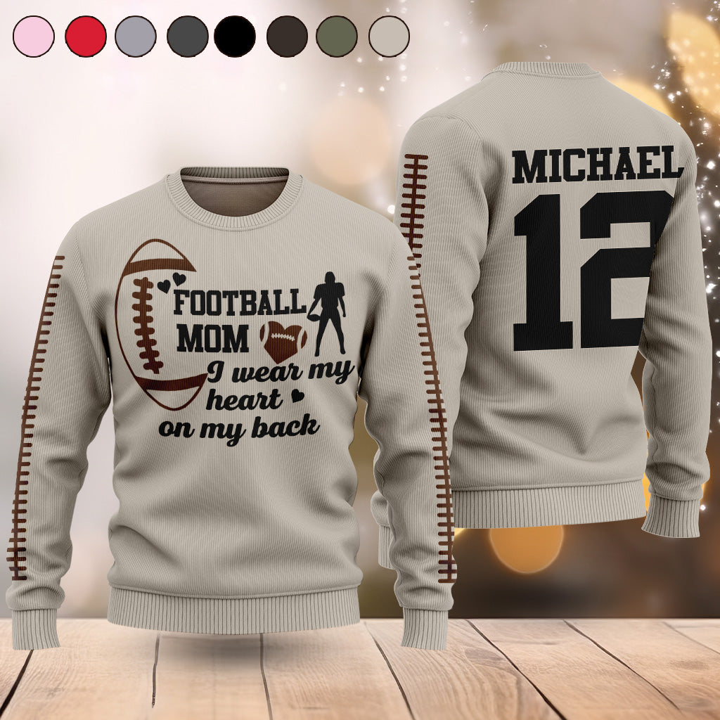 Football Mom - Personalized Football Ugly Sweater