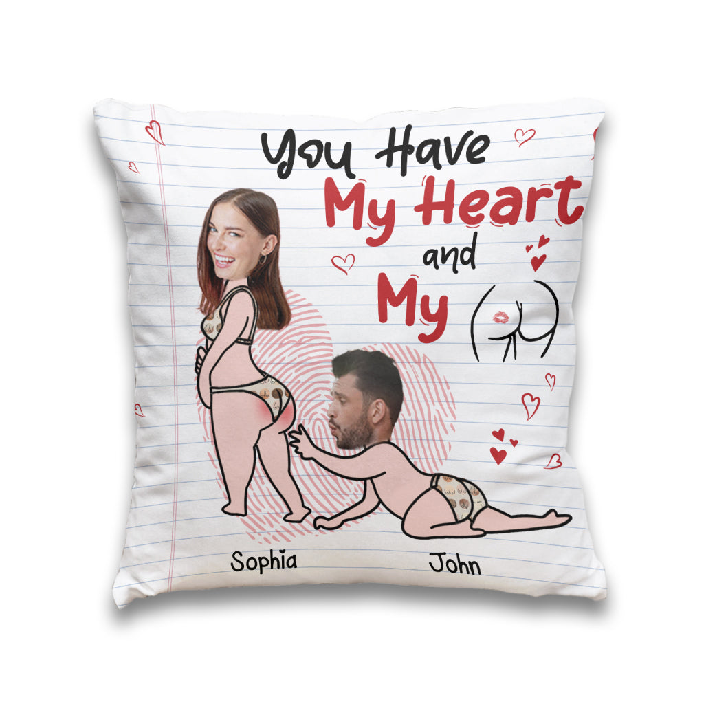 You Have My Heart - Personalized Couple Throw Pillow