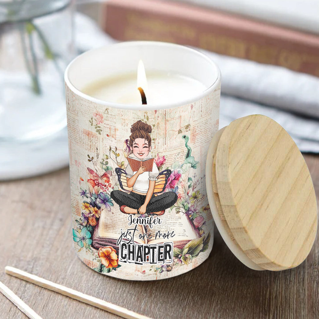 Just One More Chapter - Personalized Book Candle With Wooden Lid
