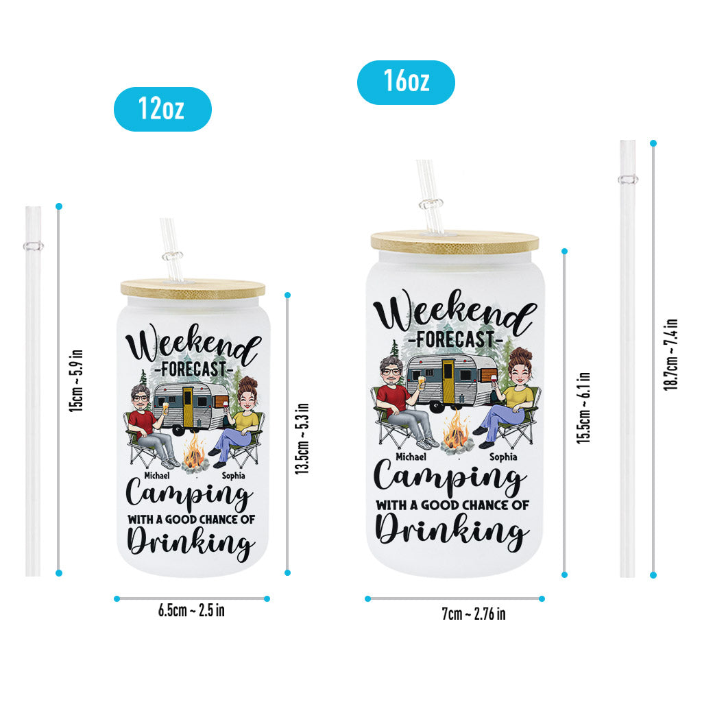 Weekend Forecast - Personalized Camping Can Glass