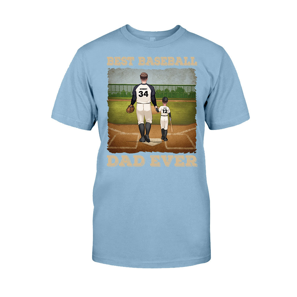 Best Baseball Dad Ever - Personalized Baseball T-shirt & Hoodie