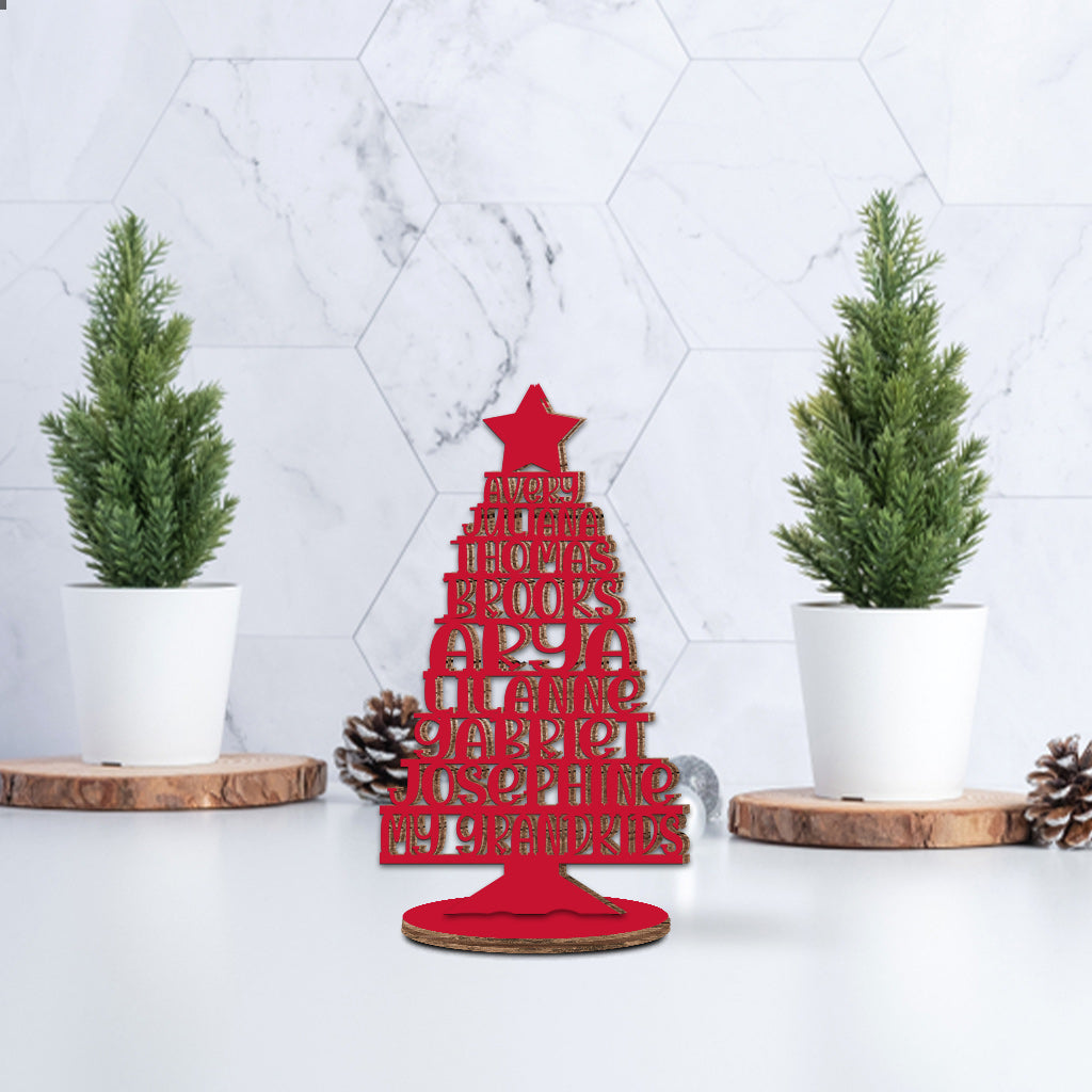 Mes petits-enfants - Cadeau pour grand-mère - Plaque en bois personnalisée à poser