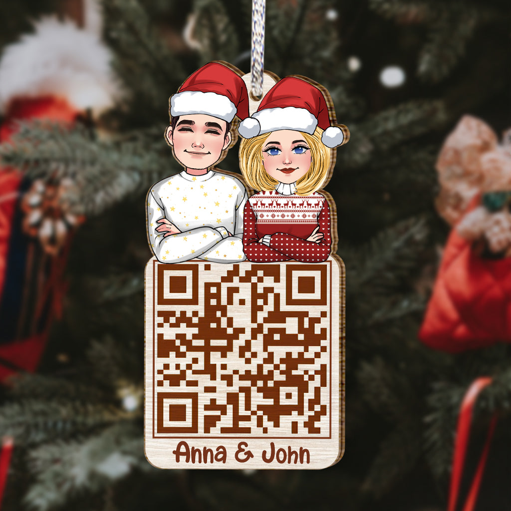 Christmas Couple QR Code - Personalized Couple Ornament