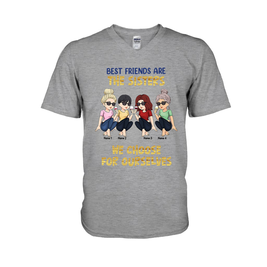 Beste Freundinnen sind die Schwestern, die wir uns selbst aussuchen – Geschenk für die beste Freundin – Personalisiertes T-Shirt und Hoodie