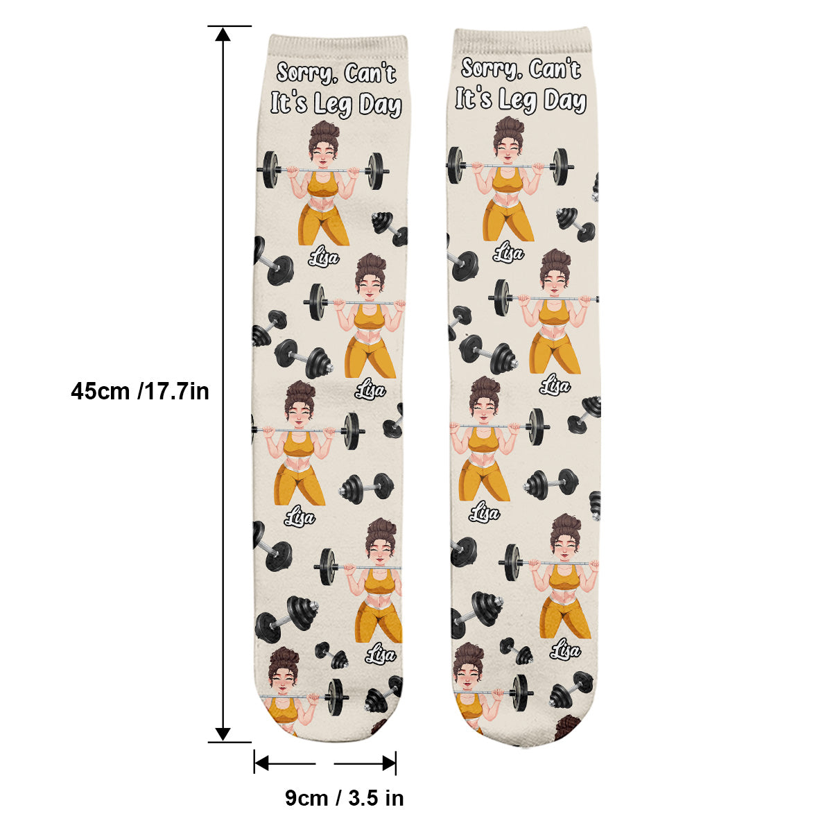 Désolé, c'est le jour des jambes ! - Chaussettes de fitness personnalisées