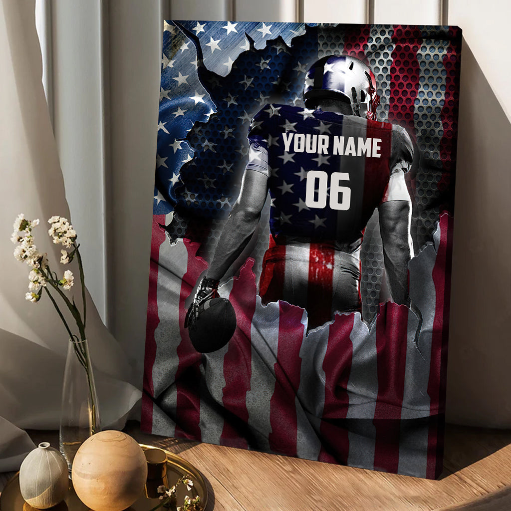 Love American Football - Personalized Football Canvas And Poster