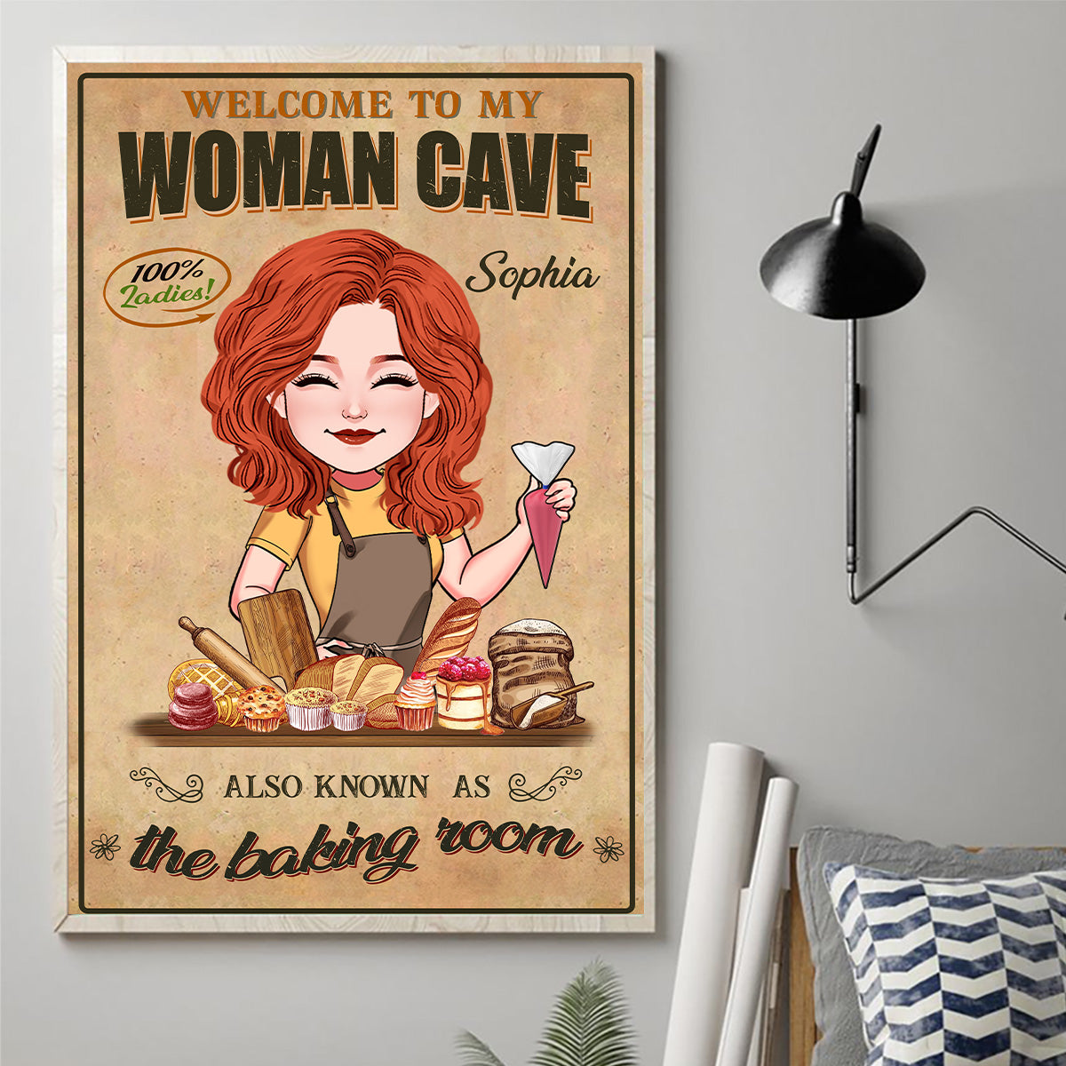 Welcome To My Woman Cave - Personalized Baking Canvas And Poster