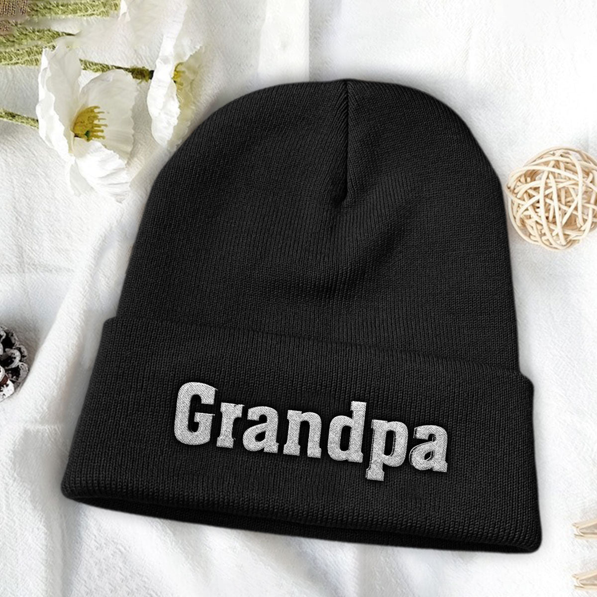 Custom Name - Personalized Grandpa Embroidered Beanie