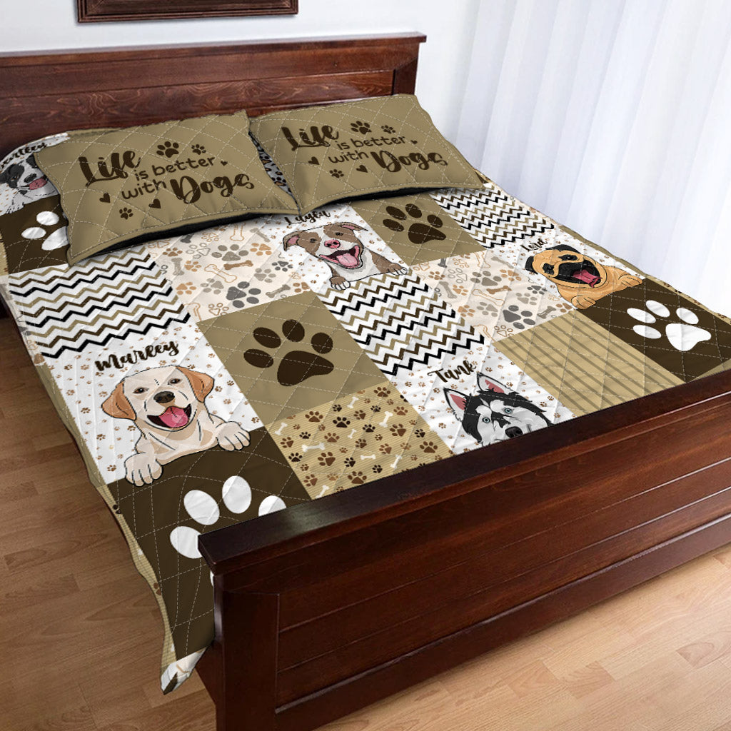 Niedliche Muster, personalisierte Haustierporträts – Geschenk für Hundeliebhaber – personalisiertes Quilt-Set