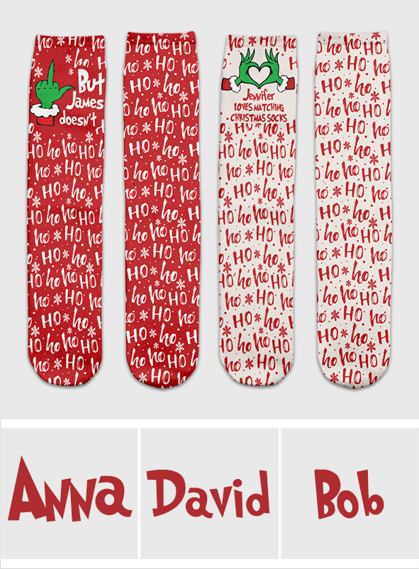 Matching Christmas Socks For Couple - gift for husband, wife, boyfriend, girlfriend - Personalized Socks
