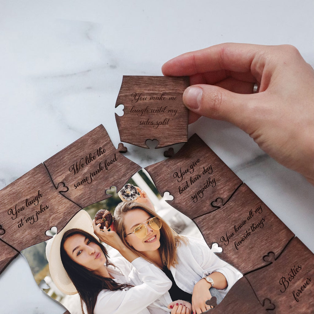 Reason Why I Love You Bestie - Personalized Bestie Picture Wooden Puzzle