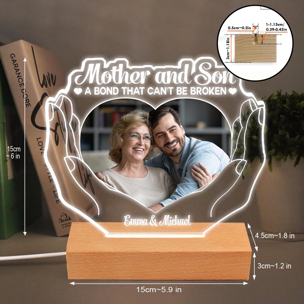 The Love Between Mother And Children - Gift for mom, daughter, son - Personalized Shaped Plaque Light Base