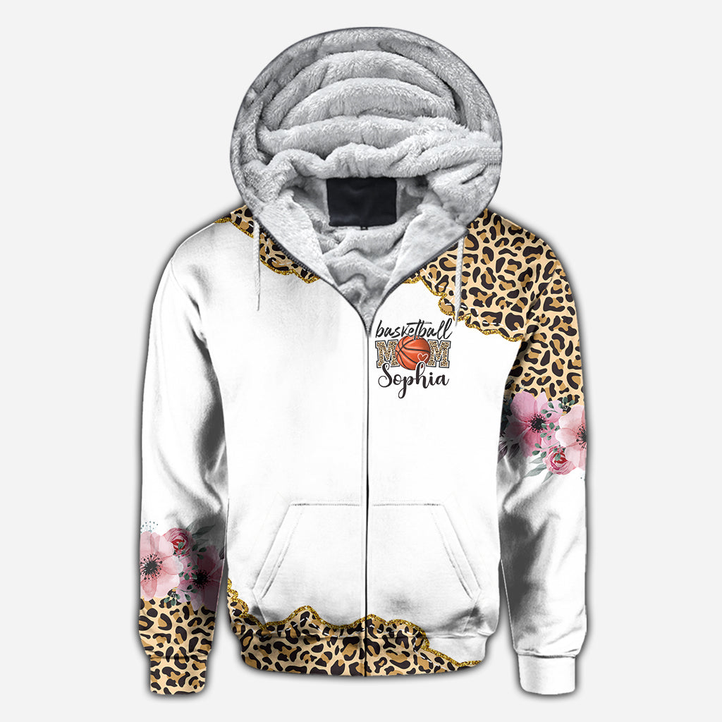 Maman basketteuse léopard - T-shirt de basket personnalisé intégral