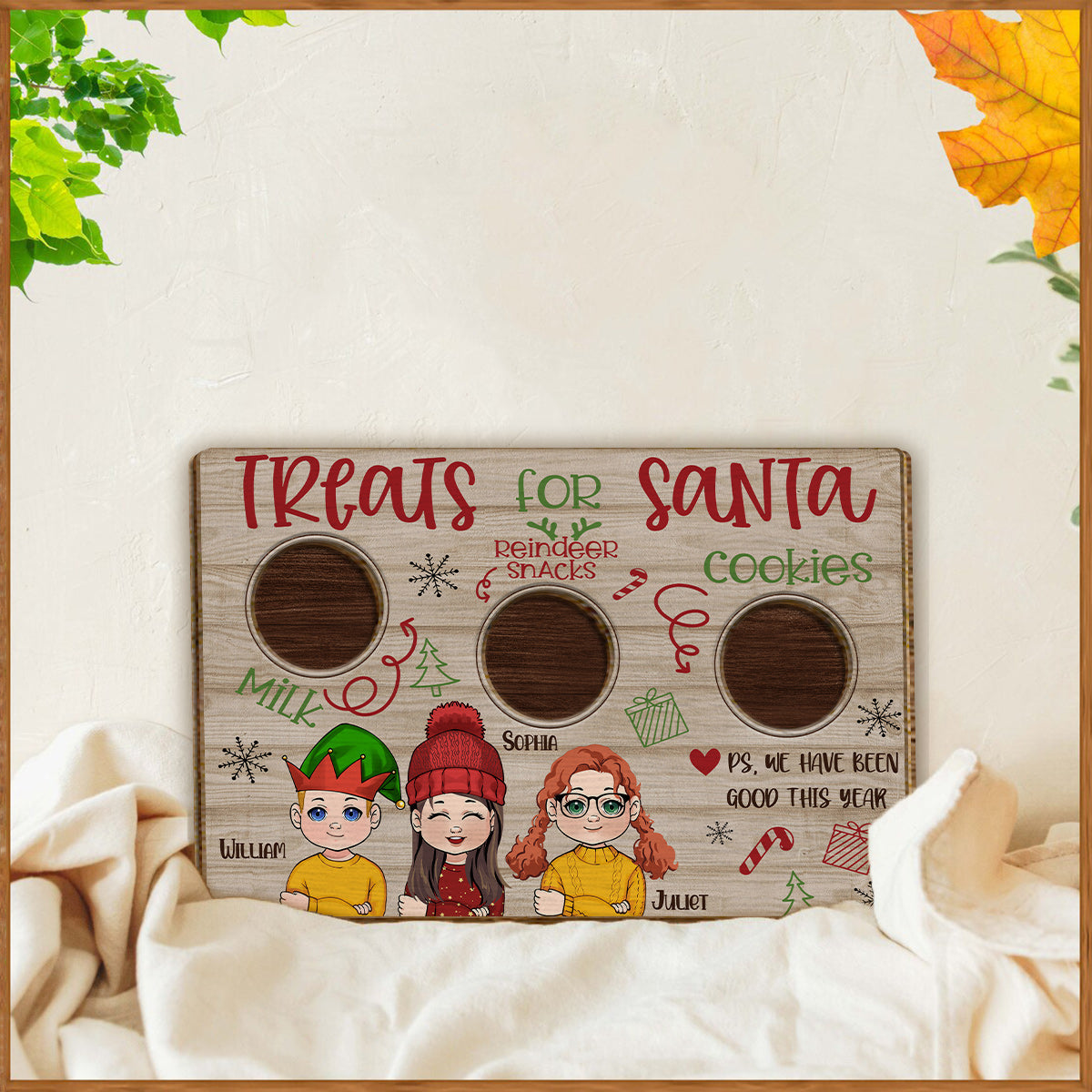 Treats For Santa - Personalized Family 2 Layered Wood Sign
