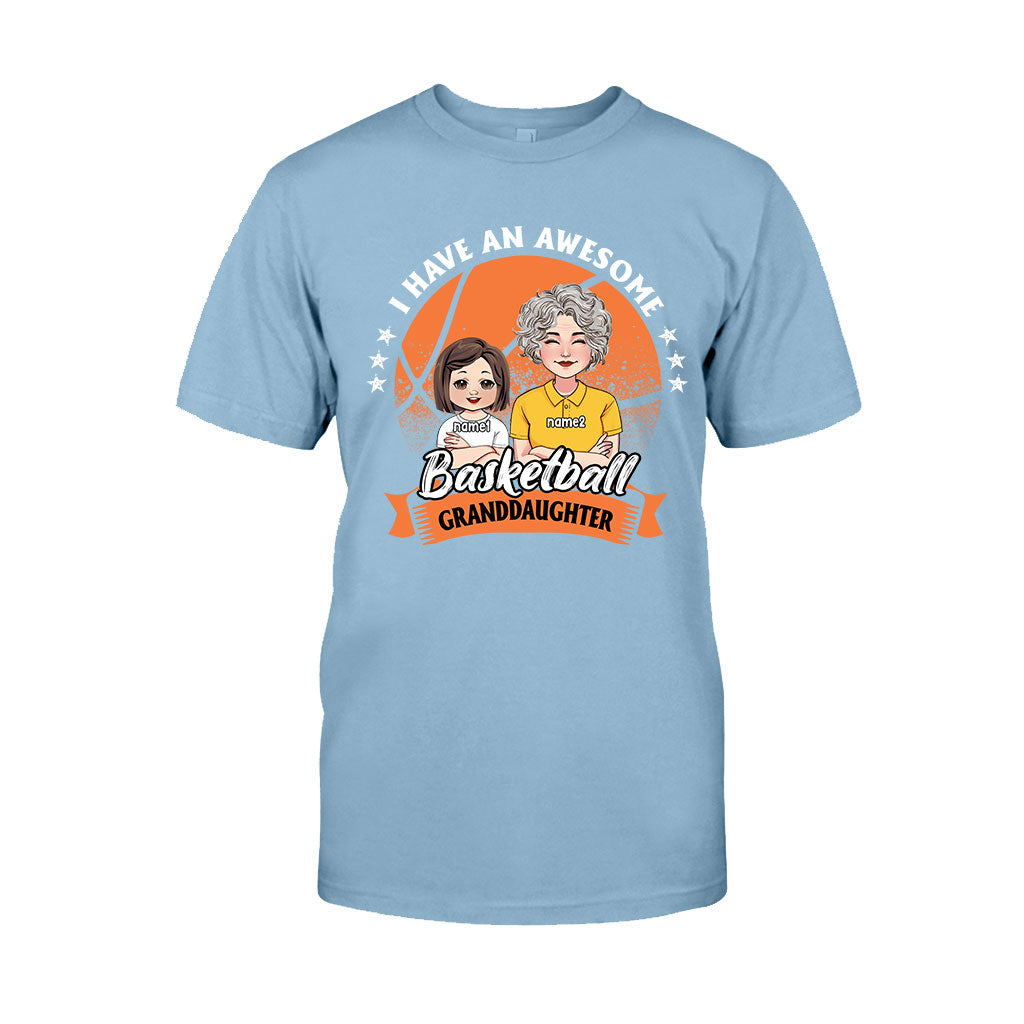Awesome Basketball Granddaughter - Personalized Basketball T-shirt And Hoodie