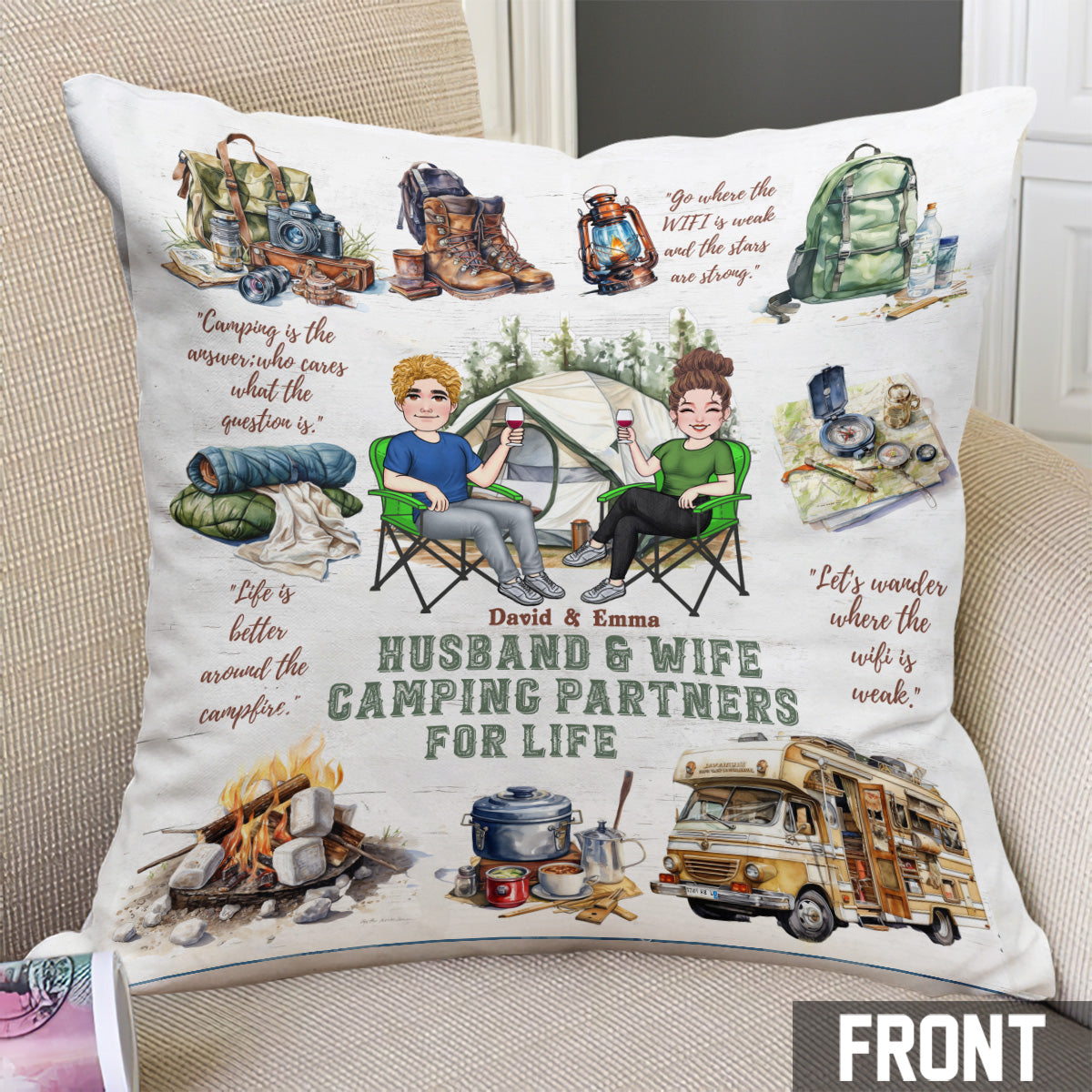 Camping Life - Personalized Camping Throw Pillow