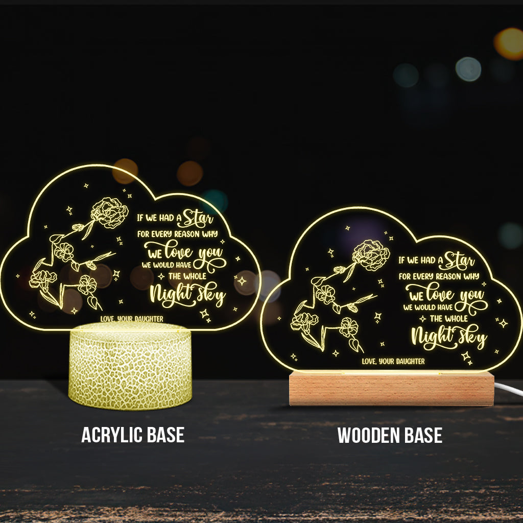 If Moms Were Flowers - Gift for mom, grandma, daughter, wife, girlfriend, dad, grandma, husband - Personalized Shaped Plaque Light Base