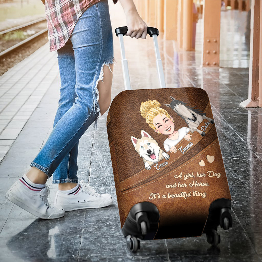 What A Beautiful Thing - Horse gift for dog lover, cat lover - Personalized Luggage Cover