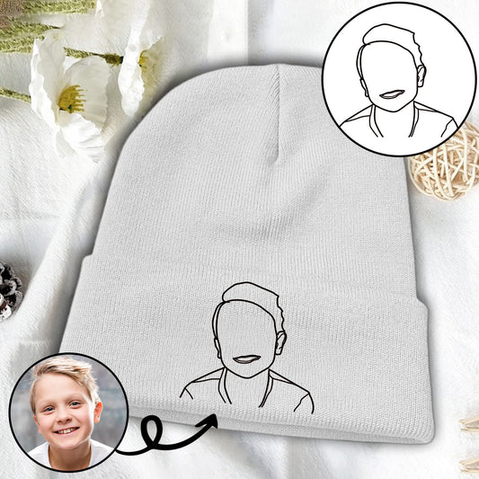 Custom Photo - Personalized Kid Embroidered Beanie
