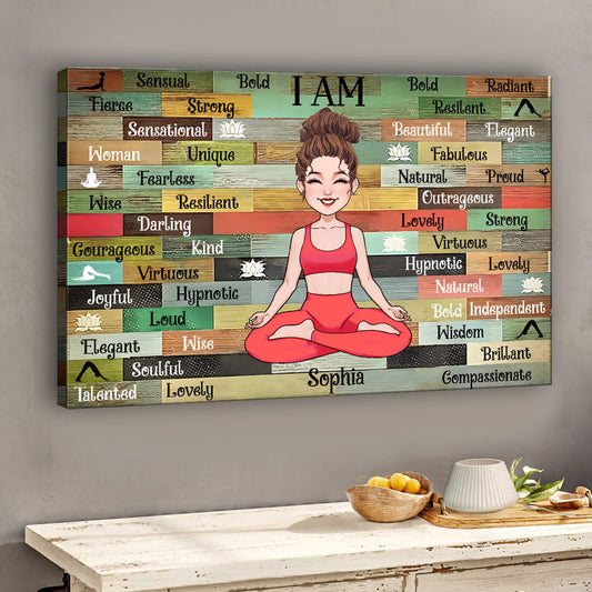 Ich bin – Personalisierte Yoga-Leinwand und Poster