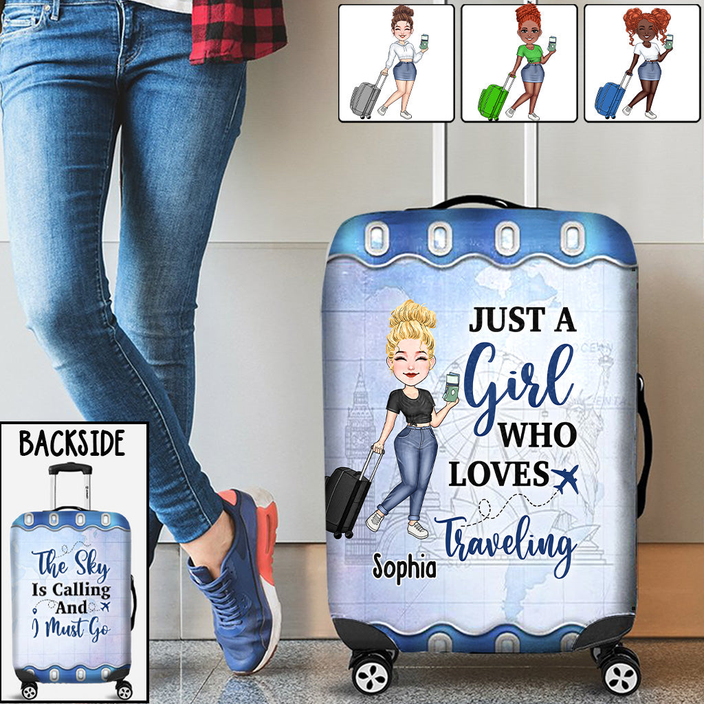Just A Girl Who Loves Traveling - Personalized Travelling Luggage Cover
