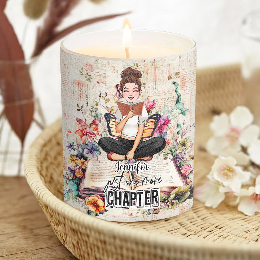 Just One More Chapter - Personalized Book Candle With Wooden Lid