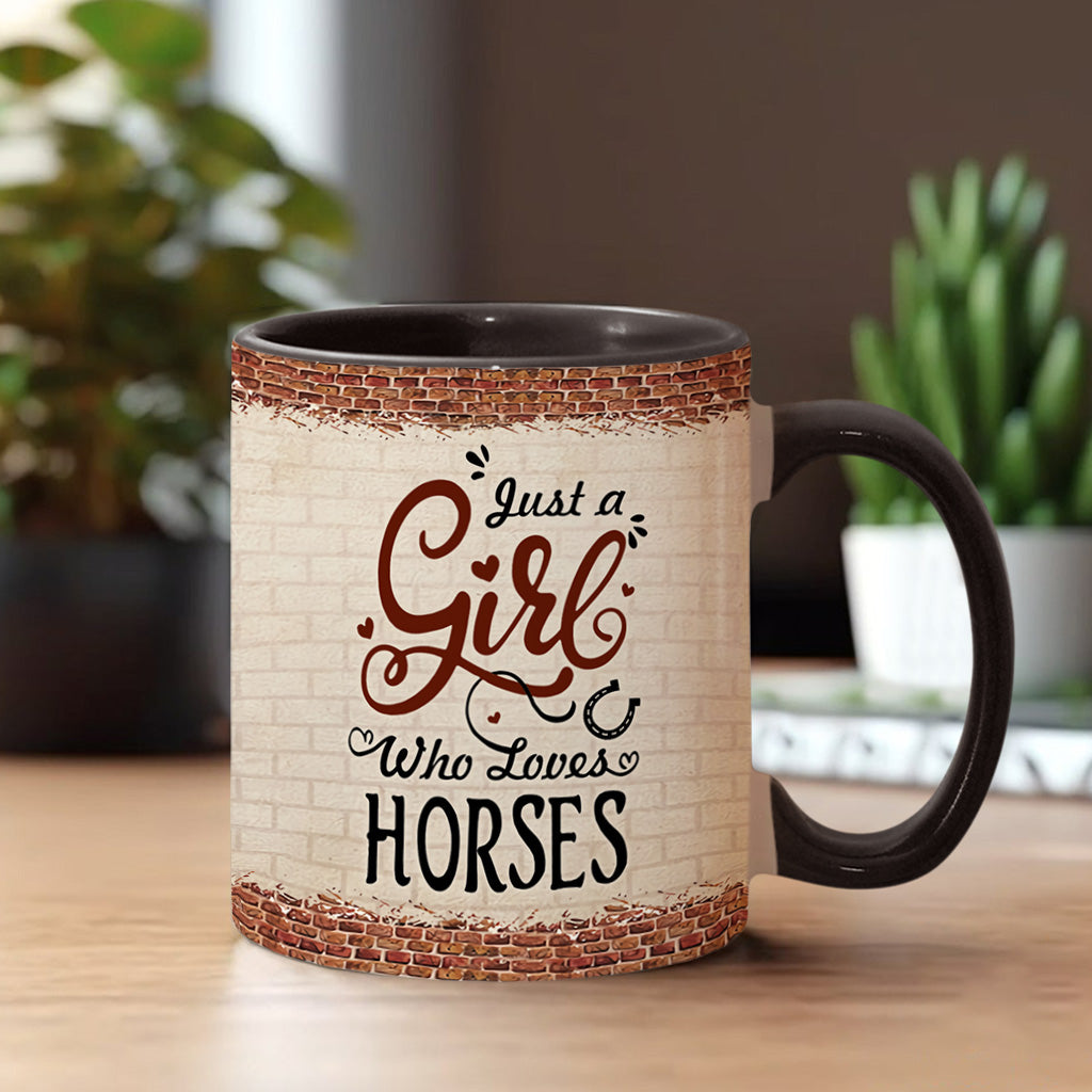 Just A Girl Who Loves Horses - Personalized Horse Accent Mug