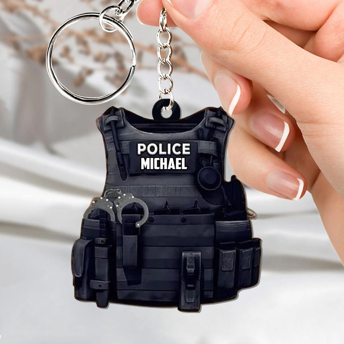 Police Officer Armor - Personalized Police Officer Keychain