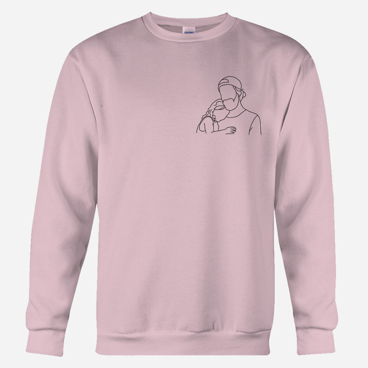 Pull brodé personnalisé pour oncle - Illustration au trait