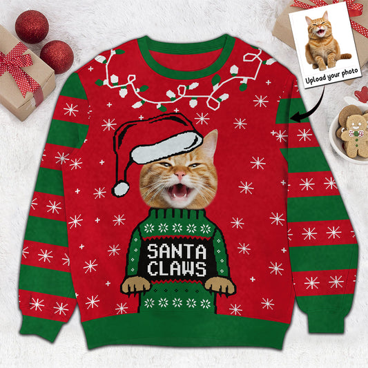 Pull de Noël Santa Claws - Chat personnalisé