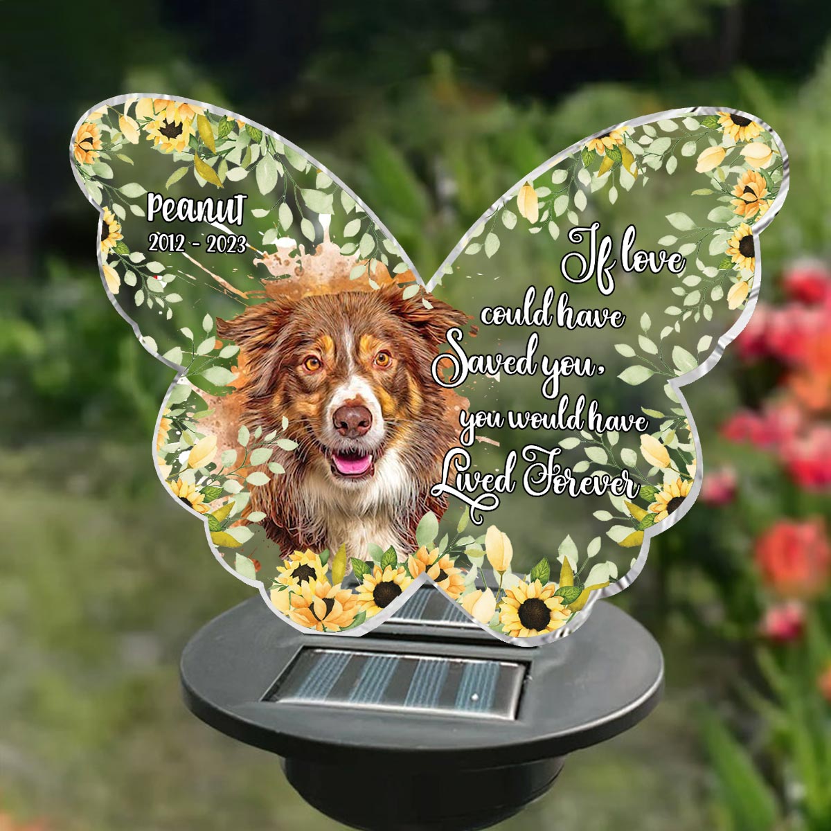 Si l'amour avait pu te sauver - Lampe solaire personnalisée pour jardin pour chien