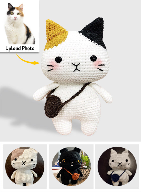 Gehäkelte Amigurumi-Katze – Geschenk für Katzenliebhaber – Personalisierte handgestrickte Puppe