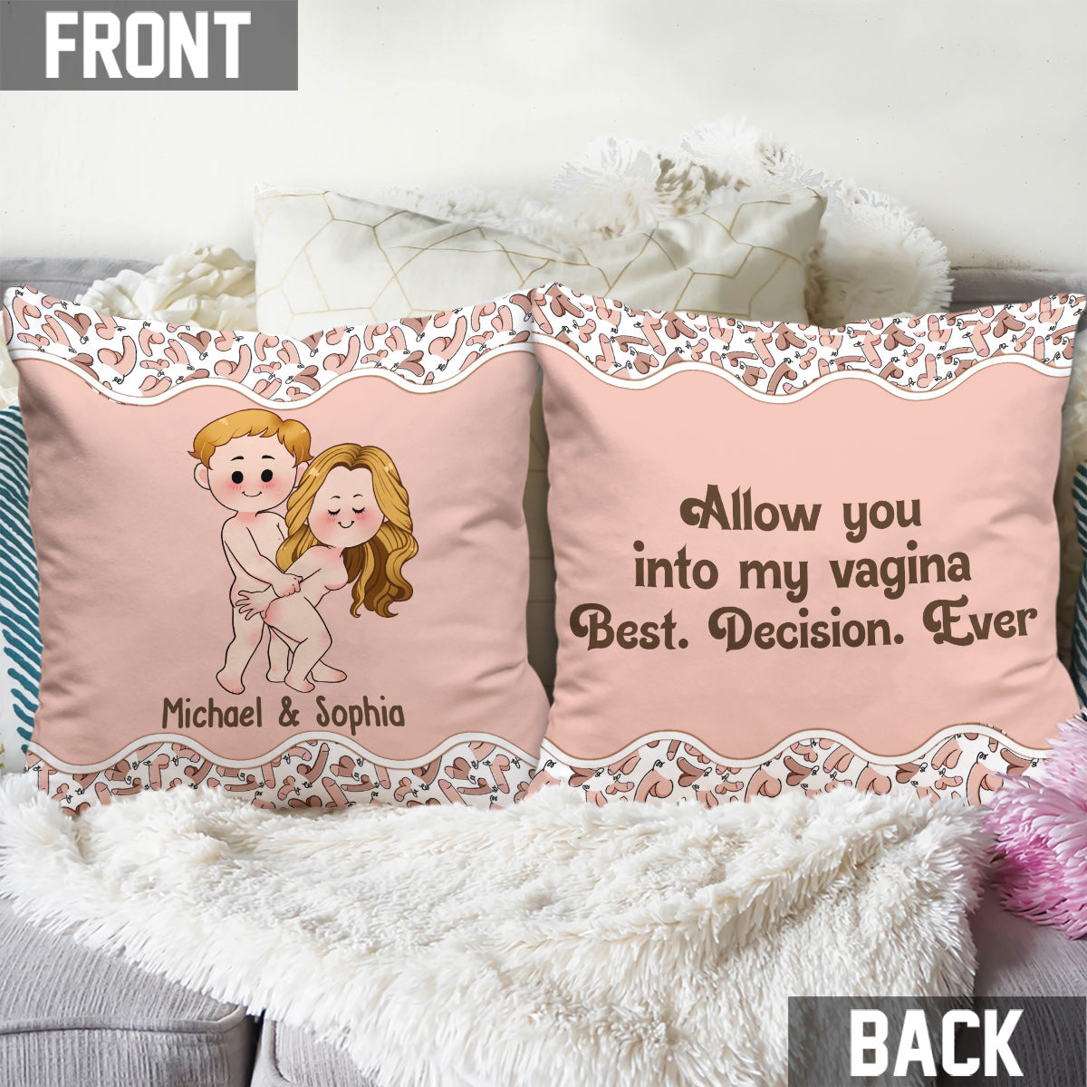 Best Decision Ever - Personalized Couple Throw Pillow