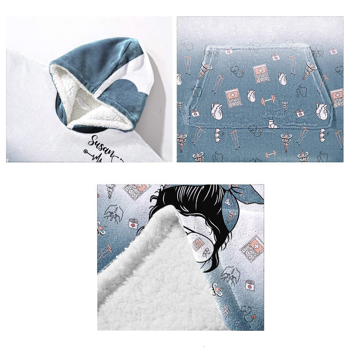 Nurse Jacket - Personalized Nurse Blanket Hoodie